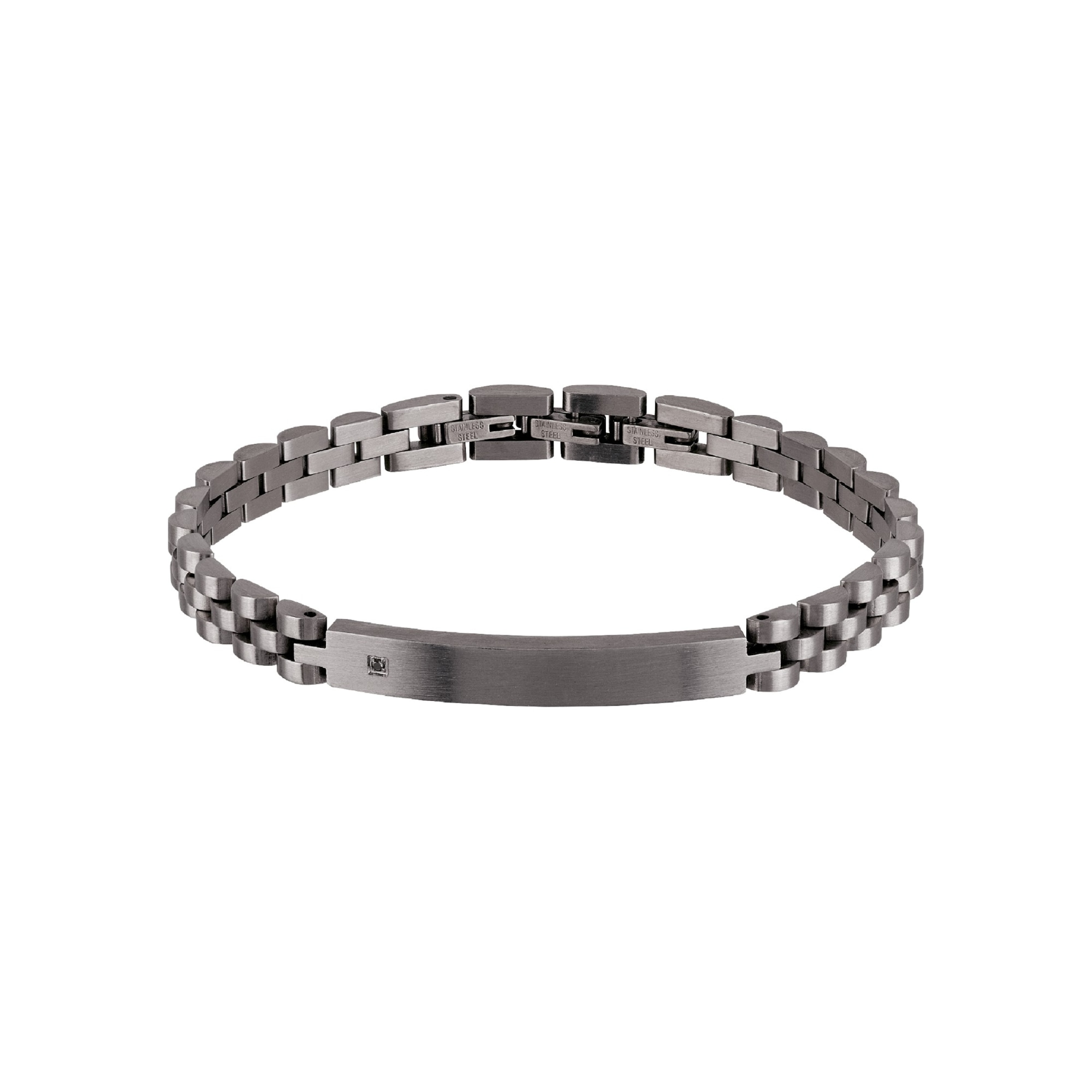 BLACK DIAMOND - BRACCIALE IN ACCIAIO SATINATO IP GUN CON DIAMANTE - TJ2400 | Breil