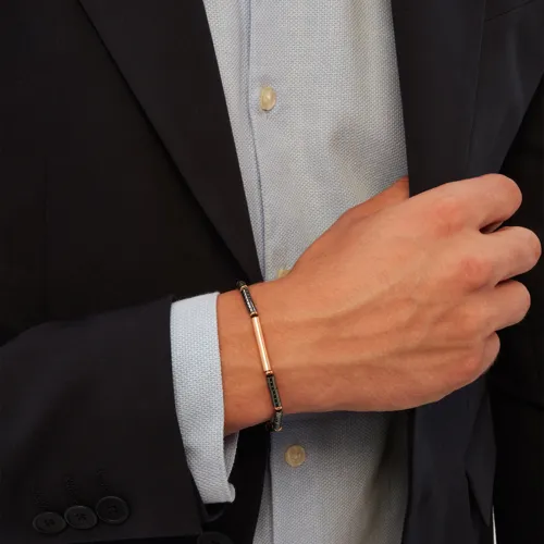 B ROCKS - BRACCIALE IN ACCIAIO COLOR ROSE GOLD ED EMATITE - TJ3640 | Breil
